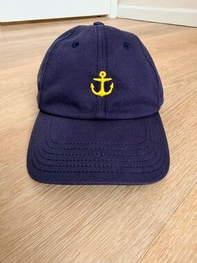 Vineyard Vines Nautical Baseball Cap Navy Sail Logo Leather Strap Hat cotton
